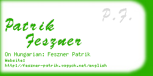 patrik feszner business card